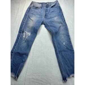 Noend Denim Women's Size 28 Slim Straight High Rise Button Fly Jeans 100% Cotton